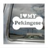 myrockshirt I Heart Love My Pekingese - Mixed Dog Bone Sticker, approx. 17 cm view 1