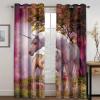 FTCAKET Purple Curtains with Flowers, Horses and Christmas 3D Pattern, 2-Piece Set, 280 x 260 cm view 2