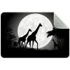 Giraffe Family and Giant Moon Non-Slip Rug for Kids, 61 x 40.6 cm view 1