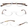 KOOSUFA Fashion Blue-Light-Blocking Half-Rim Reading Glasses, 3-Pack, +3.00 view 3