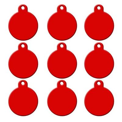 Engraved Dog Tags, 20-Piece Set, Round Black Aluminum Personalized Pet ID Tags
