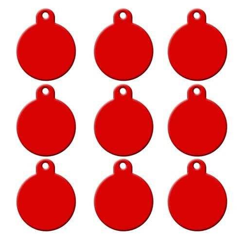 Engraved Dog Tags, 20-Piece Set, Round Black Aluminum Personalized Pet ID Tags