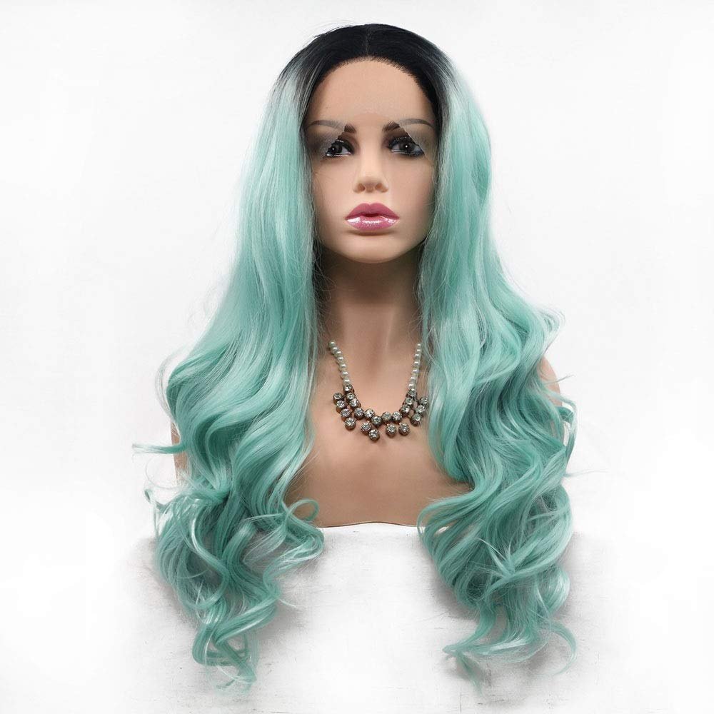 Chtom Fashion Wild Natural Creative Ideas Half-Crochet Lace Front Synthetic Wig (66 in.)
