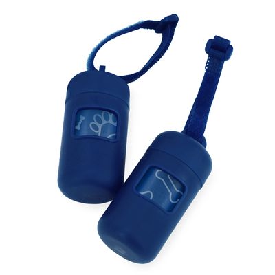 Best Pet Supplies Dog Waste Bag Holder with Leash Attachment, Reusable, for Travel, Walking, Park, Outdoor, Durable, with Clip, Royal Blue, 2 Pack