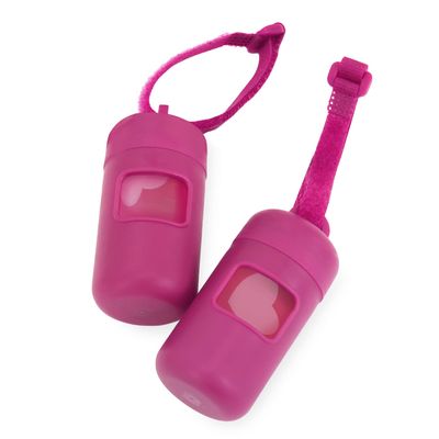 Best Pet Supplies Reusable Dog Waste Bag Holders for Leashes, Fuchsia, 2-Pack
