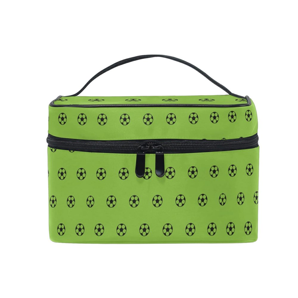 Football Green Makeup Bag Organizer with Zipper