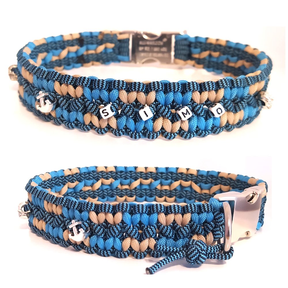Paracord Dog Collar – Zigzag, Optional Engraving and Extras