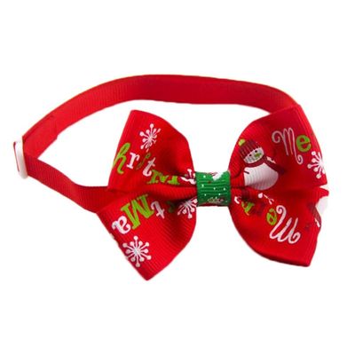 Adjustable Christmas Collar for Dogs and Cats with Bow