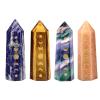 mookaitedecor Set of 4 Engraved Moon Phase Crystal Points for Reiki Chakra Meditation and Home Decor view 1