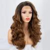 Chtom Women's Synthetic Lace Front Wig, Long Dark Brown Hair view 1