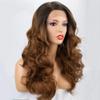 Chtom Women's Synthetic Lace Front Wig, Long Dark Brown Hair view 3