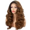 Chtom Women's Synthetic Lace Front Wig, Long Dark Brown Hair view 4