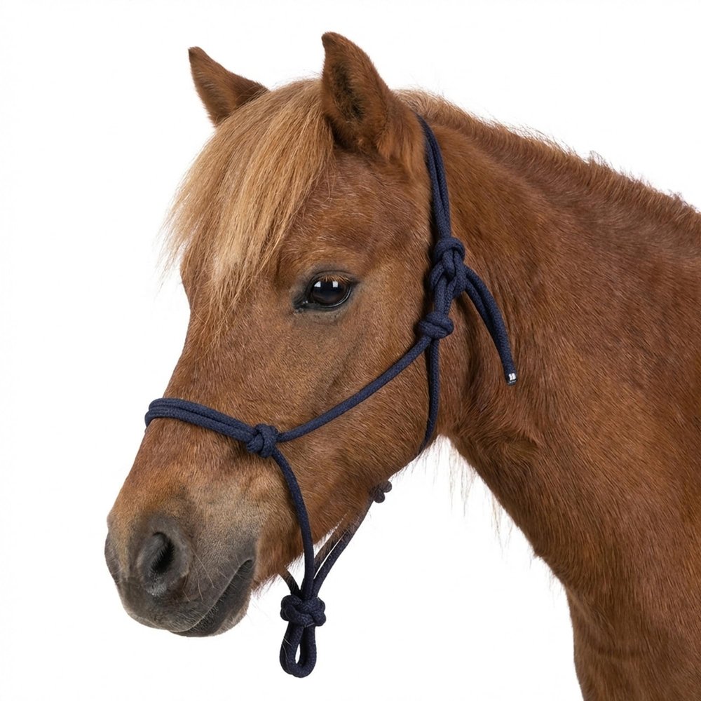 ARBO-INOX Rope Halter for Horses, Soft Comfort for Everyday Use, Lunging and Training, Polyester, Bordeaux/Navy/Dark Green