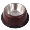 Stainless Steel Dog Bowl with Wood Design view 1