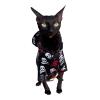 Kotomoda Cat Hoodie with Skull Design, 100% Cotton, Size XS, Black view 3