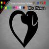 Heart with Dog Silhouette Sticker, 13 x 12 cm, 21 Colors view 2