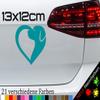 Heart with Dog Sticker Silhouette view 1