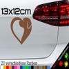 Heart with Dog Sticker Silhouette view 1