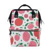 LDIYEU Peach Tree Leaf Pink Diaper Bag Travel Backpack view 1
