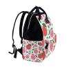 LDIYEU Peach Tree Leaf Pink Diaper Bag Travel Backpack view 3