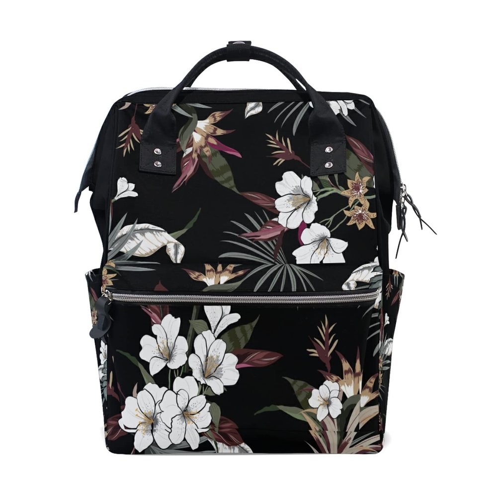 LDIYEU Daisy Tree Leaf Plant Diaper Bag Travel Backpack