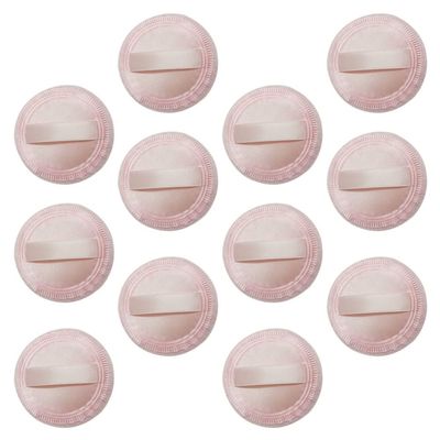 Lurrose 12-Piece Makeup Puffs, Rounded Powder Sponges, Pink