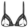 TiaoBug Women's Lace Cupless Bra, Underwire-Free Bralette with Metal O-Ring, Black, 4XL view 1