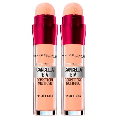 2-Pack Maybelline New York Instant Anti-Age Eraser Multi-Use Liquid Concealer, Shade 121 Light Honey