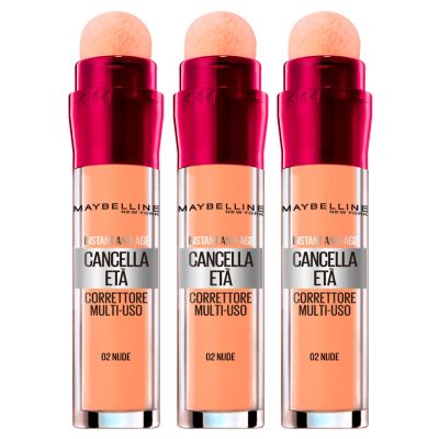 3x Maybelline New York Instant Anti-Age Eraser Multi-Use Liquid Concealer, Shade 02 Nude