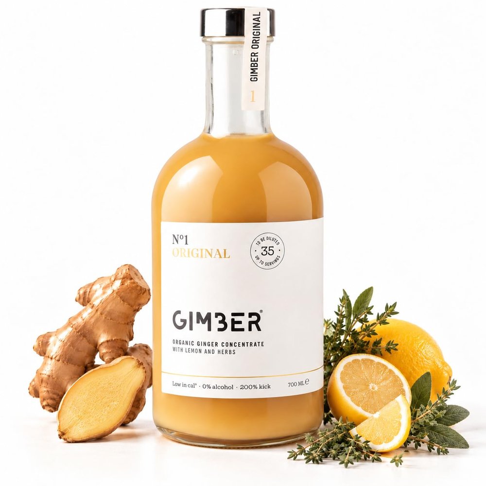 GIMBER Organic Ginger Concentrate, 100% Natural & Vegan, Premium Ginger Essence