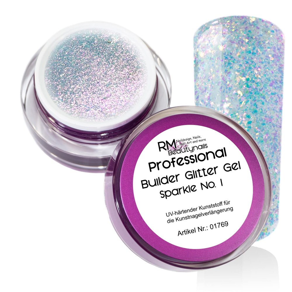 RM Beautynails Builder Glitter Gel No. 1, UV/LED, 5 ml