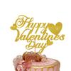 Gold Glitter "Happy Valentine's Day" Cake Topper view 1