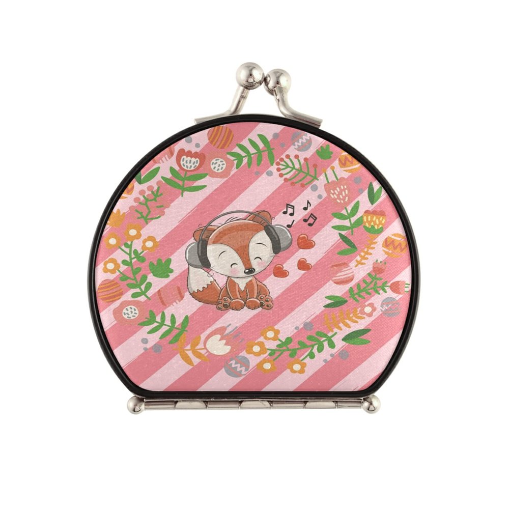 Vnurnrn Ser Musikfuchs Small Makeup Mirror for Handbags, Foldable Compact Travel Mirror