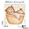 WANDKIND Bear in Basket Wall Decal V324 | Hand-Drawn | Nursery Sticker | Teddy Bear in Laundry Basket (40 x 40 cm) view 2