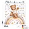 WANDKIND Bear on the Rainbow Wall Decal V327 | Hand-Drawn | Kindergarten Sticker | Nursery Wall Decor, Teddy Bear with Stars (40 x 40 cm) view 2