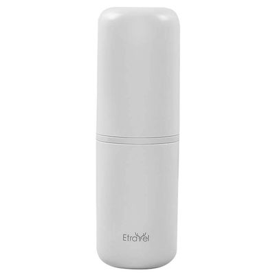 Portable Travel Toothbrush Case with Toothpaste Holder, Gray