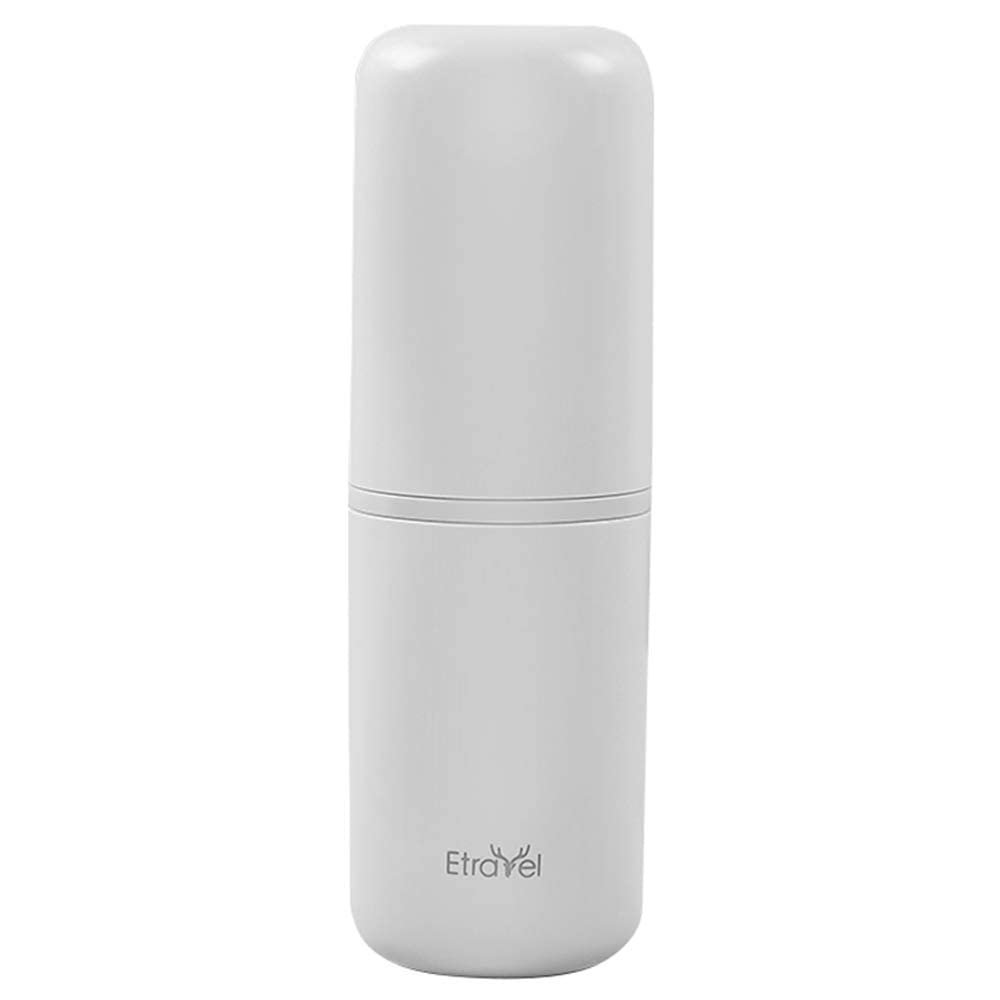 Portable Travel Toothbrush Case with Toothpaste Holder, Gray