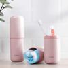 Portable Travel Toothbrush Case with Toothpaste Holder, Gray view 3