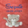KIDDI-MEDIA Dog Blanket with Name Embroidery, Coral Leopard view 1