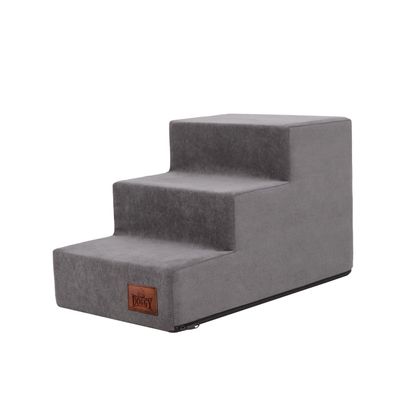 Pet Staircase with 3 Steps for Small, Weak, or Older Pets, Graphite Savoy, M - 30 x 50 x 30 cm