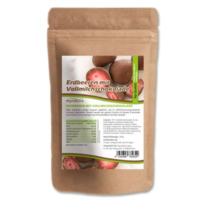 Mynatura Freeze-Dried Strawberries in Milk Chocolate, 3 x 1,000 g