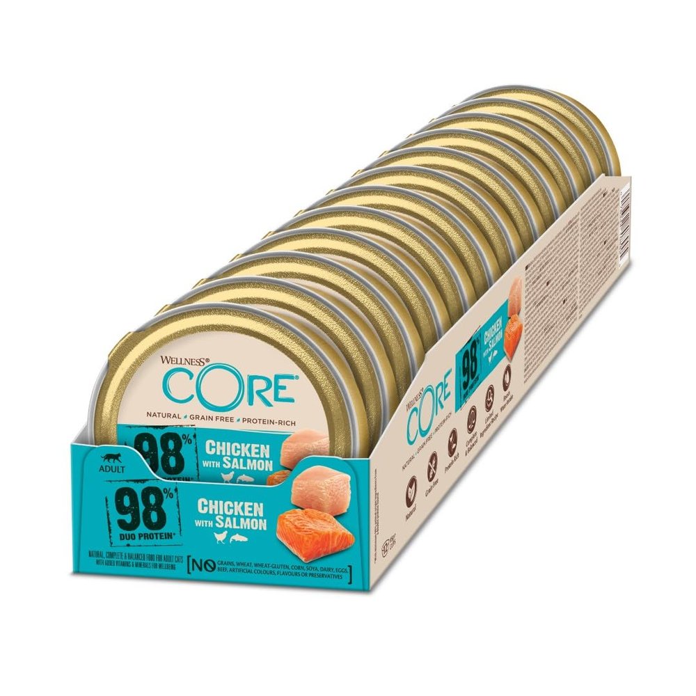 Wellness CORE 98% Wet Cat Food, Chicken & Salmon, 12 x 85 g