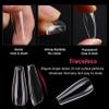 600 Long Coffin Nail Tips, FITDON Full-Cover Ballerina Clear Acrylic False Nails view 2
