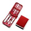 FURUIWUFENG 10-Piece Nail Clipper Set, Black Carbon Steel, Red view 1