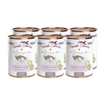 Terra Canis Ostrich with Parsnip, Hypoallergenic Wet Dog Food, 6 x 400 g