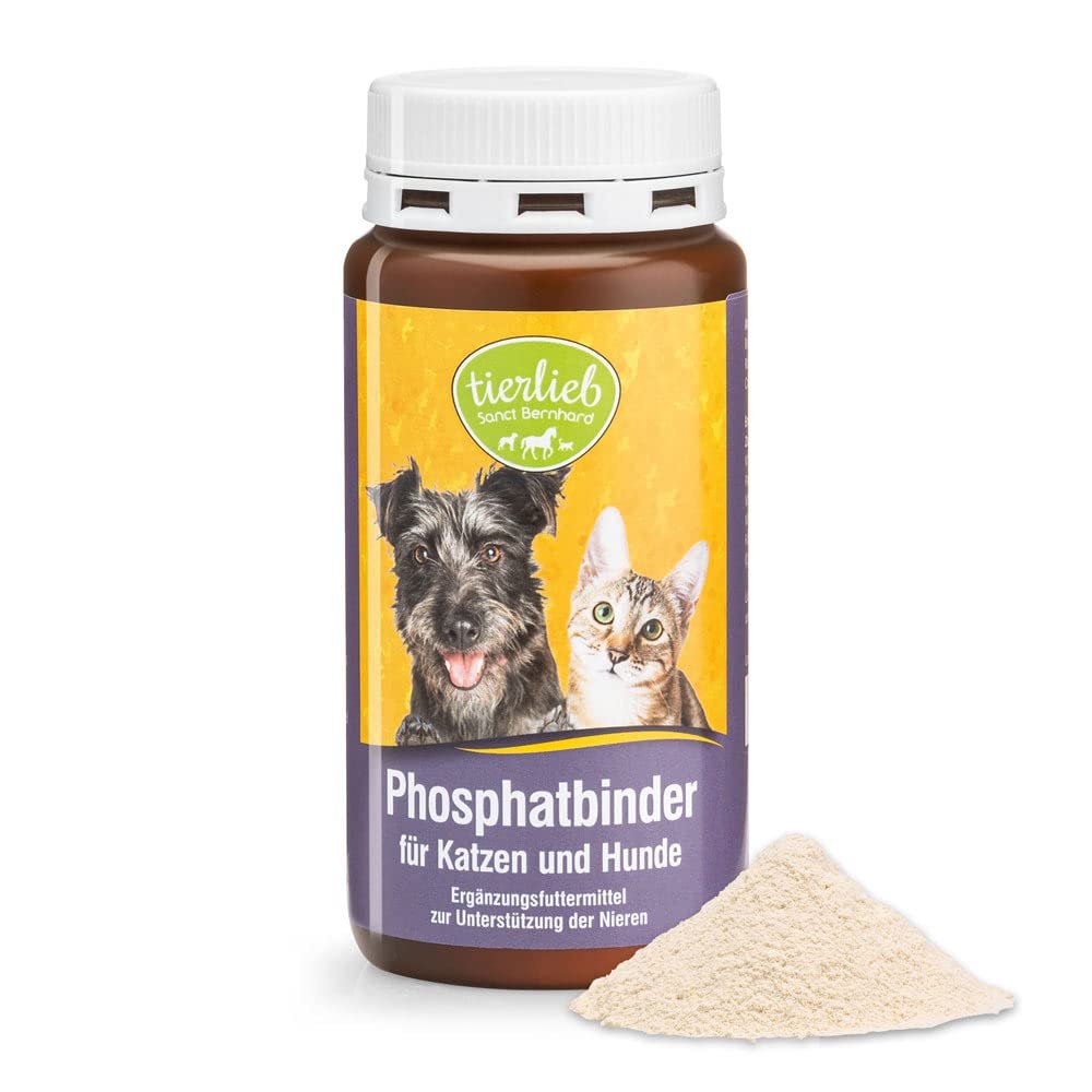 Sanct Bernhard tierlieb Phosphate Binder for Cats & Dogs, Complementary Feed to Support Kidney Function, 140 g
