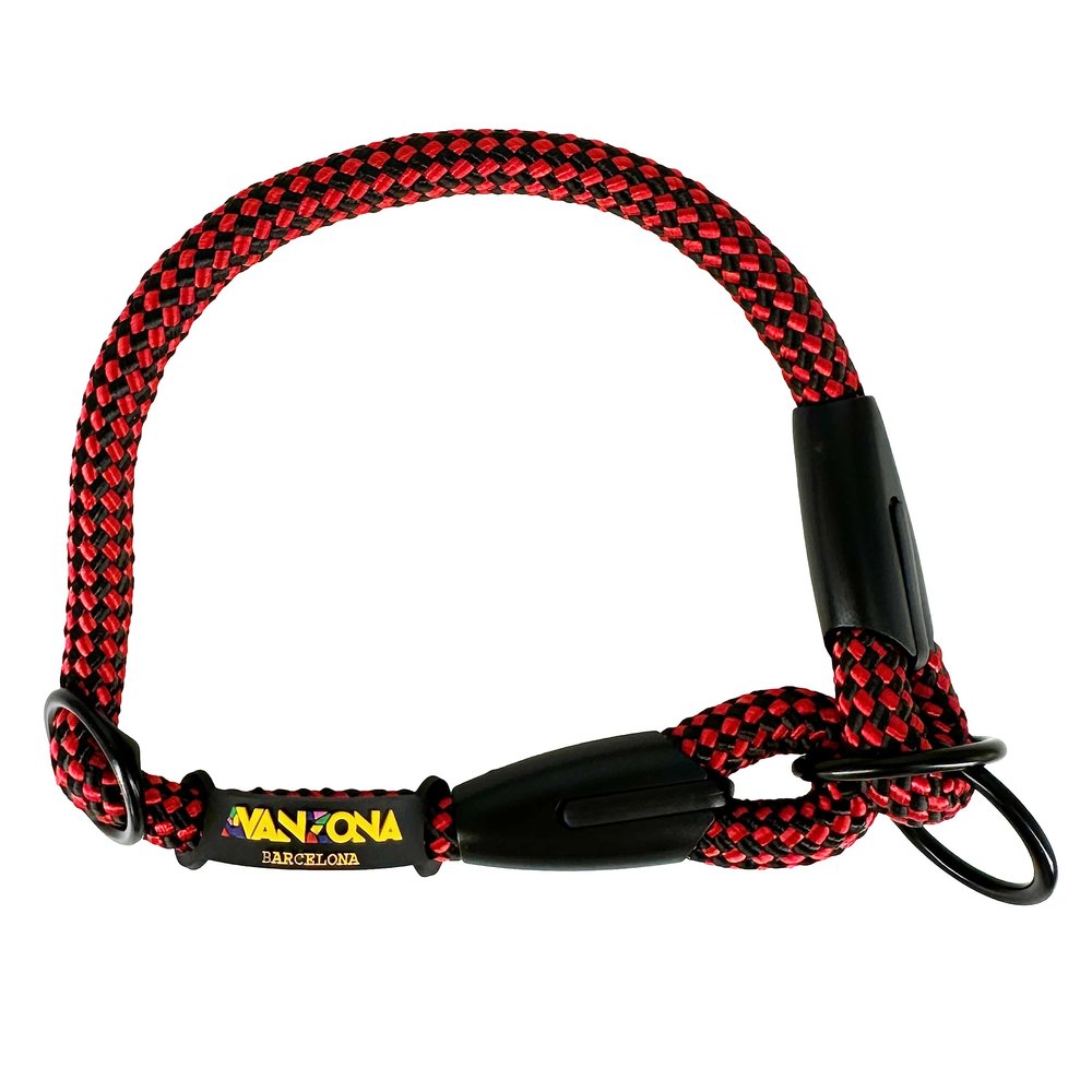 No-Pull Rope Training Collar for Dogs, Red & Black, M (60 cm)