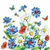 20 Blooming Cornflower Napkins, 33 x 33 cm view 1