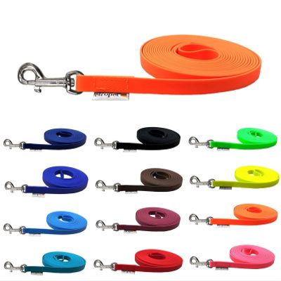 Biothane Long Dog Leash for Small to Large Dogs, 13 mm, 1 m / 5 m / 10 m / 15 m / 20 m (2 m with Hand Loop, Neon Green)
