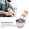 Shaving Brush Set with Portable Stainless Steel Stand, Sturdy and Durable, for Barbershops and Home Facial Care view 3